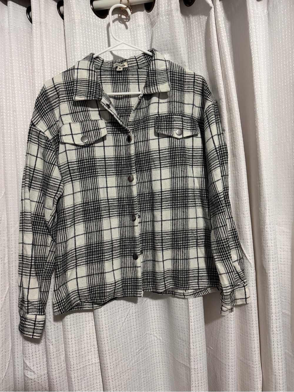 Camilla Black & White Plaid Utility Shacket